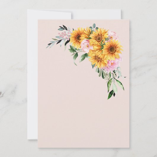 Save The Date Mariage ovale rose tournesol (Dos)