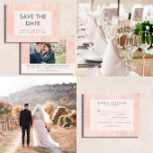 Save The Date Mariage Ovals et Cercles Chic Pêche