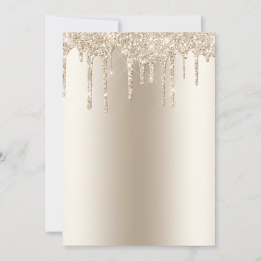 Save The Date Mariage paillettes scintillantes Champagne Tendanc (Dos)