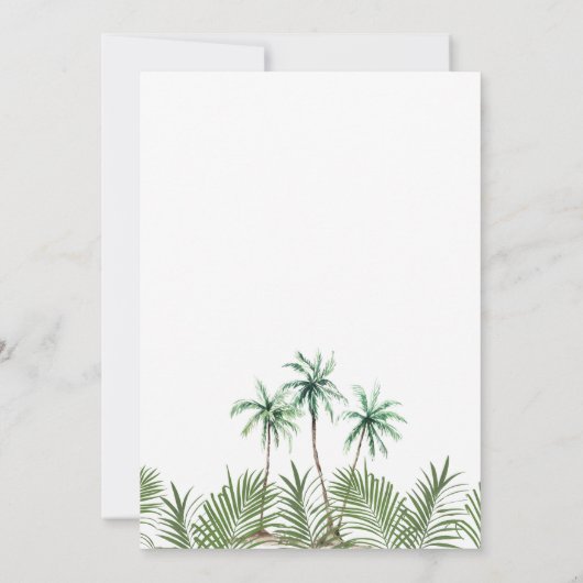 Save The Date Mariage Palmier à l'aquarelle moderne (Dos)