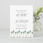 Save The Date Mariage Palmier Aquarelle Moderne (Debout devant)