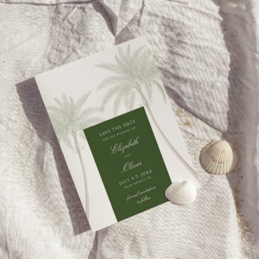 Save The Date Mariage Palmier Vintage