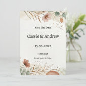 Save The Date Mariage Pampas Terracotta (Debout devant)