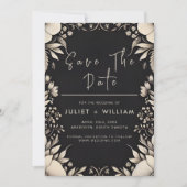 Save The Date Mariage papier en tissu satiné tactile en velours  (Devant)