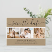 Save The Date Mariage papier Kraft 4 photo (Debout devant)