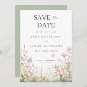 Save The Date Mariage papillon floral (Devant / Derrière)