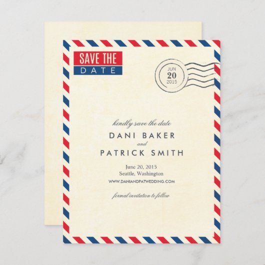 Save The Date Mariage par courrier électronique Enregistrer la d (Devant / Derrière)
