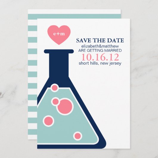 Save The Date Mariage parfait de chimie Enregistrer la date (Devant / Derrière)