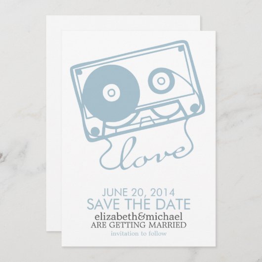 Save The Date Mariage parfait Mix Enregistrer la date {bleu clai (Devant / Derrière)