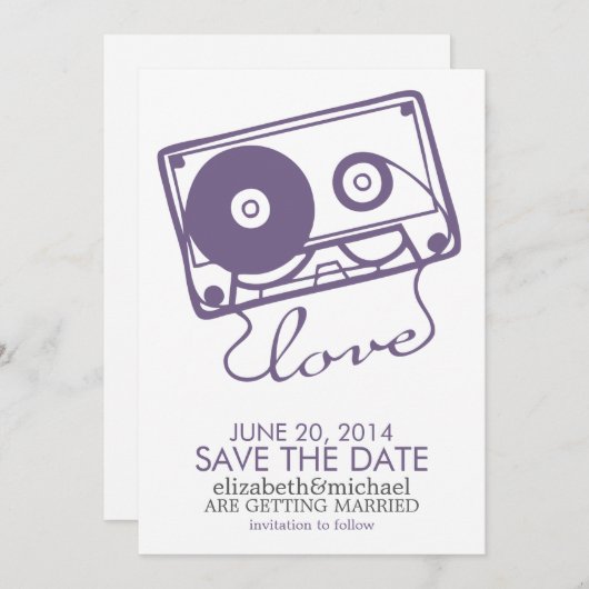 Save The Date Mariage parfait Mix Enregistrer la date {violet} (Devant / Derrière)