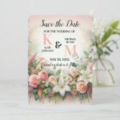 Save The Date Mariage Pastel Floral (Debout devant)