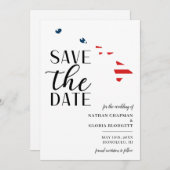 Save The Date Mariage patriotique à Hawaii, destination Etat amé (Devant / Derrière)