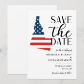 Save The Date Mariage patriotique dans l'État américain de l'Ida (Devant / Derrière)