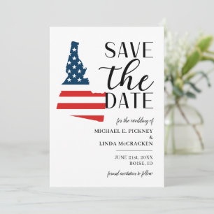 Save The Date Mariage patriotique dans l'État américain de l'Ida