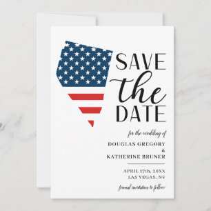 Save The Date Mariage patriotique dans l'État américain du Nevad