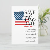 Save The Date Mariage patriotique en Louisiane, destination Etat (Debout devant)