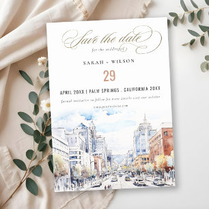 Save The Date Mariage Paysage Aquarelle Omaha Nebraska