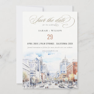 Save The Date Mariage Paysage Aquarelle Omaha Nebraska