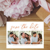 Save The Date Mariage Peach Script Enregistrer la date de plusie