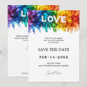 Save The Date 🌈 🐦 Mariage Peint Avec Amour LGBTQ (Devant / Derrière)