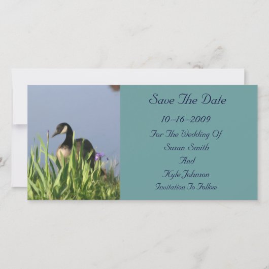 Save The Date Mariage Peinture d'Oies du Canada Enregistrer La D (Devant)