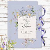 Save The Date Mariage périphérique Boho Fleurs sauvages Delicate