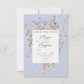 Save The Date Mariage périphérique Boho Fleurs sauvages Delicate (Devant)