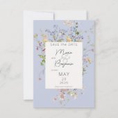Save The Date Mariage périphérique Boho Fleurs sauvages Delicate (Devant)