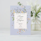 Save The Date Mariage périphérique Boho Fleurs sauvages Delicate (Debout devant)