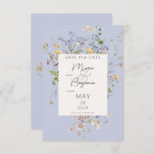 Save The Date Mariage périphérique Boho Fleurs sauvages Delicate (Devant / Derrière)