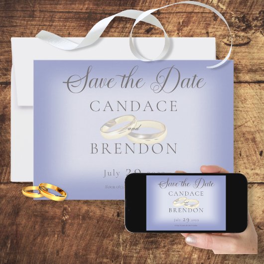 Save The Date Mariage Périwinkle Mariage d'or