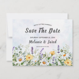 Save The Date Mariage personnalisé aquarelle fleur sauvage Bohèm