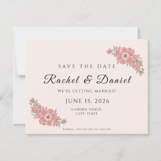 Save The Date Mariage personnalisé au jardin floral aquarelle av