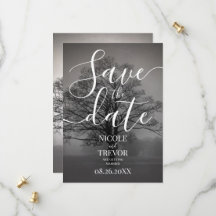 Mariage personnalisé avec silhouette d'arbre noir