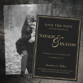 Save The Date Mariage personnalisé Black Gold Victorian