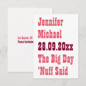 Save The Date Mariage Personnalisé Drôle Rustique Simple (Devant / Derrière)