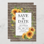 Save The Date Mariage personnalisé en bois rustique avec tournes (Devant / Derrière)