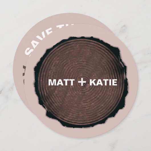 Save The Date Mariage personnalisé Enregistrer la date - Bois sc (Devant / Derrière)