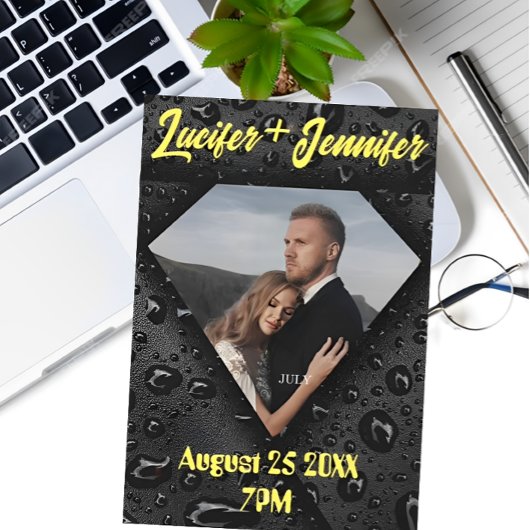 Save The Date Mariage personnalisé moderne élégant diamant doré