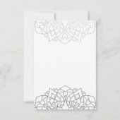 Save The Date Mariage personnalisé motif mandala gris argent (Dos)