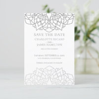 Mariage personnalisé motif Mandala gris argent