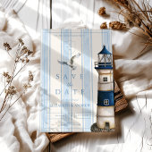 Save The Date Mariage phare nautique aquarelle