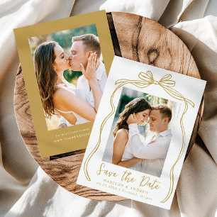 Save The Date Mariage Photo 2 Arc Doré Vintage