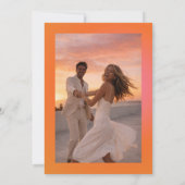 Save The Date Mariage Photo à dégradé gras orange rose rétro (Dos)