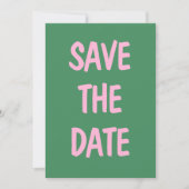 Save The Date Mariage Photo Amusant Écriture Manuscrite Rose Ver (Devant)