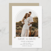 Save The Date Mariage photo Arch moderne (Devant / Derrière)