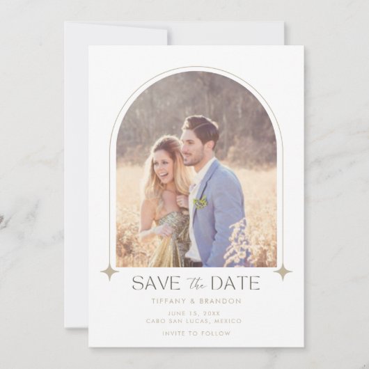 Save The Date Mariage photo Arch simple (Devant)