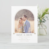 Save The Date Mariage photo Arch simple (Debout devant)