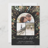Save The Date Mariage photo arche aquarelle botanique floral (Devant)