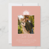 Save The Date Mariage photo Art déco moderne rose pâle rose rose (Dos)